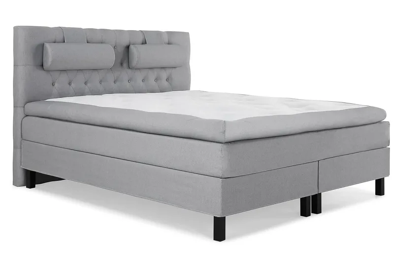 Jenkkisänky Lucky 160x200 Polyeetteri - Vaaleanharmaa - Huonekalut - Sänky - Jenkkisängyt