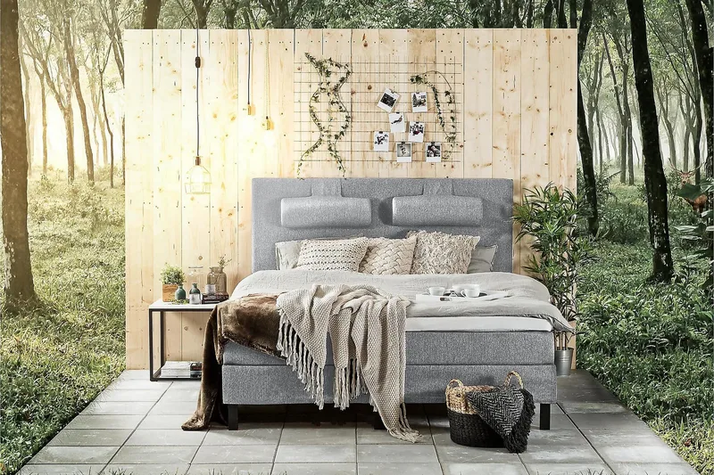 Jenkkisänky Lucky 180x200 Lateksi - Harmaa - Huonekalut - Sänky - Jenkkisängyt