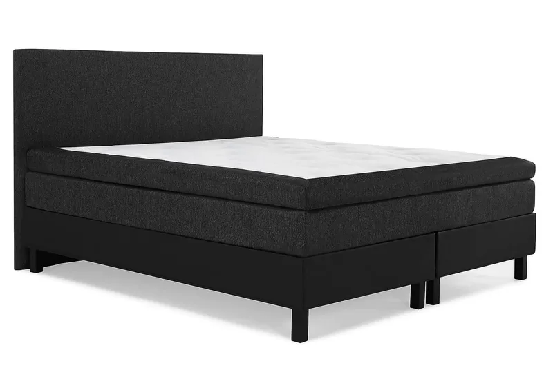 Jenkkisänky Lucky 180x200 Lateksi Keinonahka - Musta/Harmaa - Huonekalut - Sänky - Jenkkisängyt