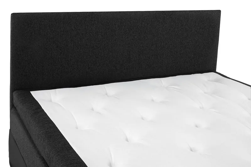 Jenkkisänky Lucky 180x200 Lateksi Keinonahka - Musta/Harmaa - Huonekalut - Sänky - Jenkkisängyt