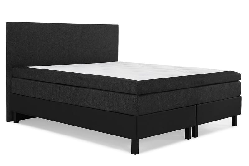 Jenkkisänky Lucky 180x200 Lateksi Keinonahka - Musta/Harmaa - Huonekalut - Sänky - Jenkkisängyt