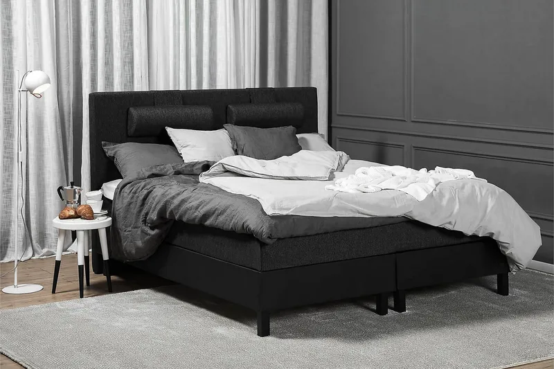 Jenkkisänky Lucky 180x200 Vaahto - Musta/Harmaa/PU - Huonekalut - Sänky - Jenkkisängyt