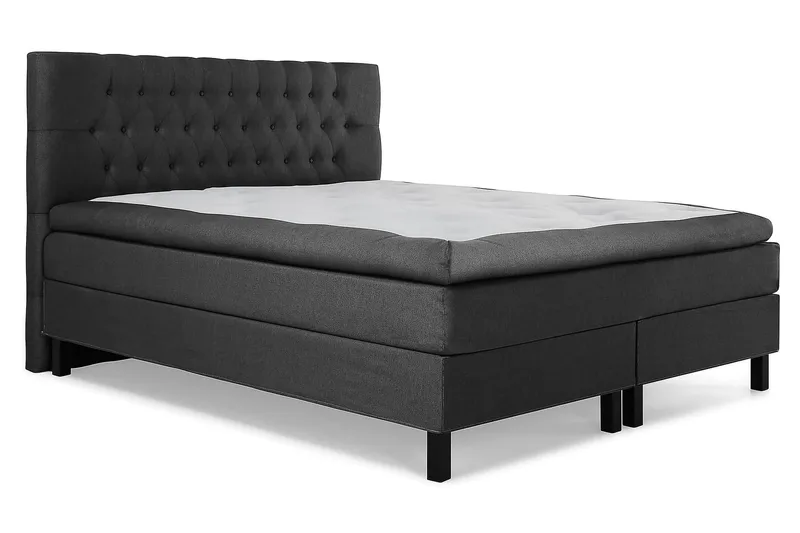 Jenkkisänky Lucky 180x200 Polyeetteri - Musta/Harmaa - Huonekalut - Sänky - Parisänky