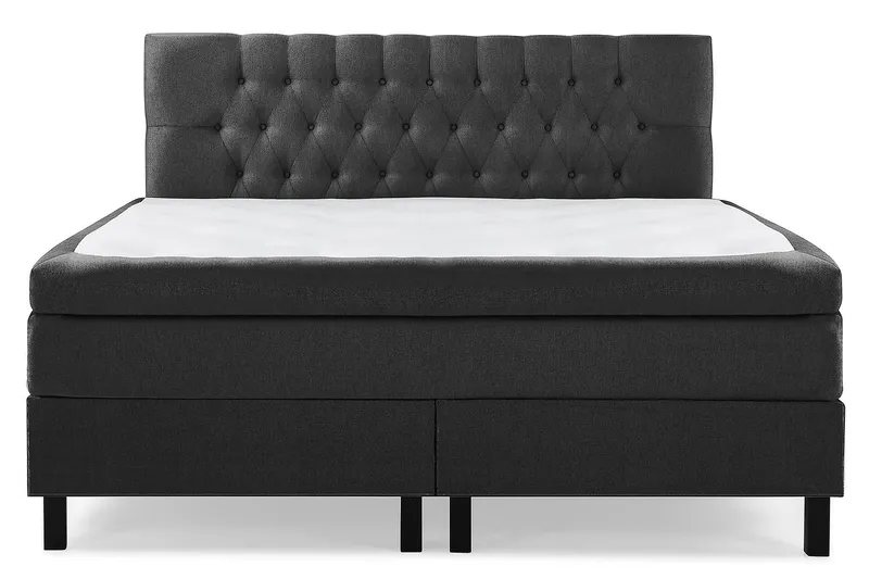 Jenkkisänky Lucky 180x200 Polyeetteri - Musta/Harmaa - Huonekalut - Sänky - Parisänky