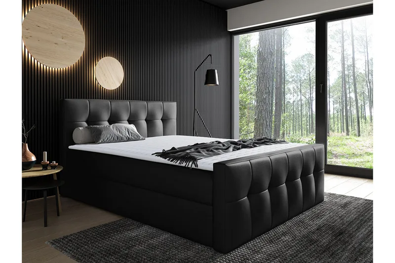 Jenkkisänky Lycket 180x200 cm - Musta - Huonekalut - Sänky - Jenkkisängyt