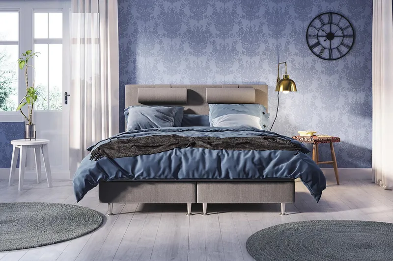 Jenkkisänky Meja 180x200 cm - Vaaleanharmaa - Huonekalut - Sänky - Jenkkisängyt