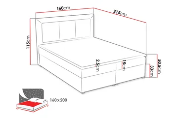 Jenkkisänky Moden 160x215 cm - Huonekalut - Sänky - Jenkkisängyt