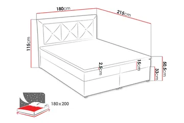 Jenkkisänky Moden 180x215 cm - Huonekalut - Sänky - Jenkkisängyt