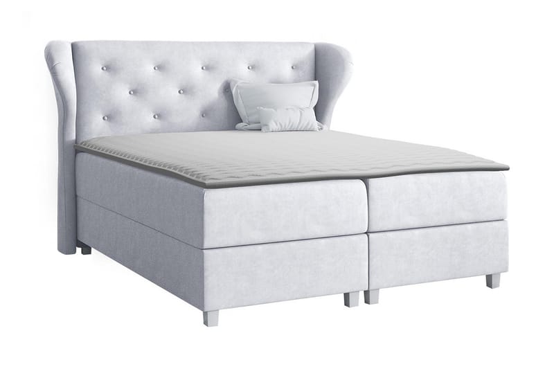 Jenkkisänky Morvold 200x200 cm, Vaaleanharmaa