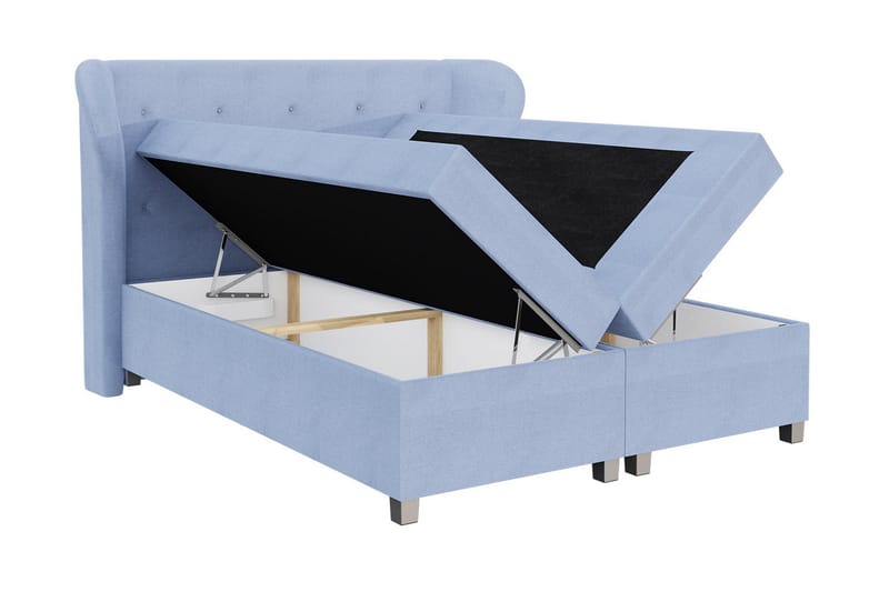 Jenkkisänky Morvold 200x200 cm - Vaaleanharmaa - Huonekalut - Sänky - Jenkkisängyt