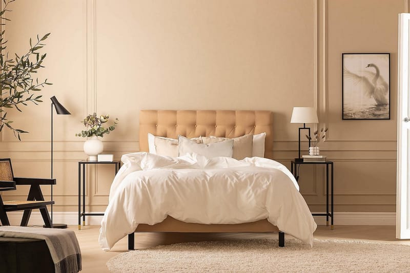Jenkkisänky Nayaka 90x200 Lateksi - Beige - Huonekalut - Sänky - Jenkkisängyt