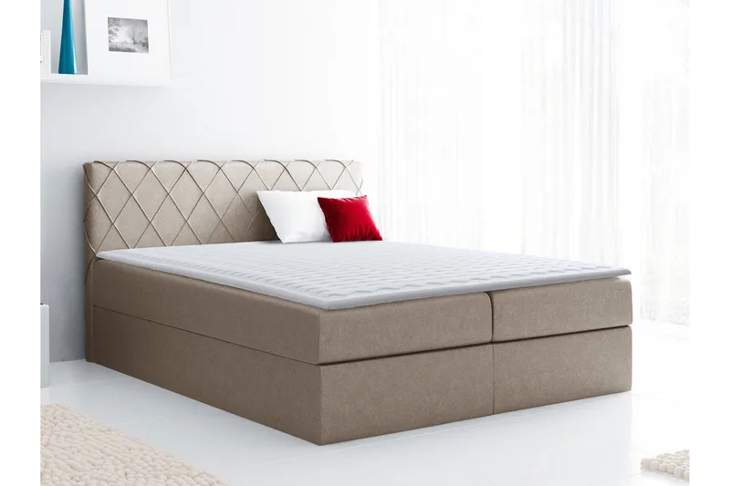 Jenkkisänky Nerland 160x200 cm - Beige - Huonekalut - Sänky - Jenkkisängyt