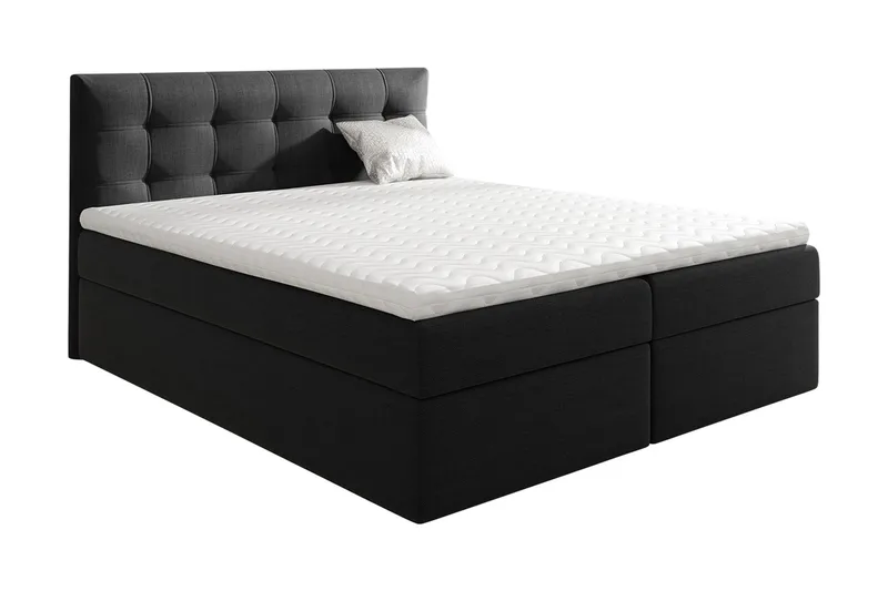 Jenkkisänky Oldereid 140x200 cm, Musta/Valkoinen