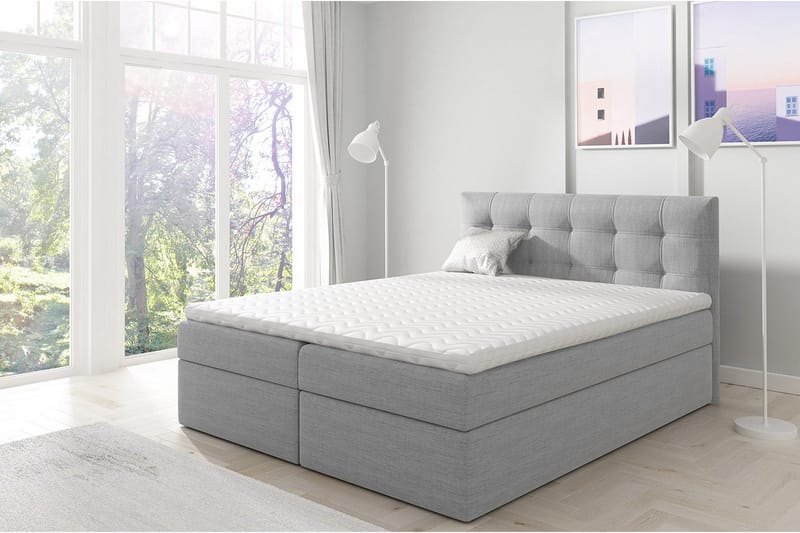 Jenkkisänky Oldereid 160x200 cm - Musta / Harmaa / Valkoinen - Huonekalut - Sänky - Jenkkisängyt