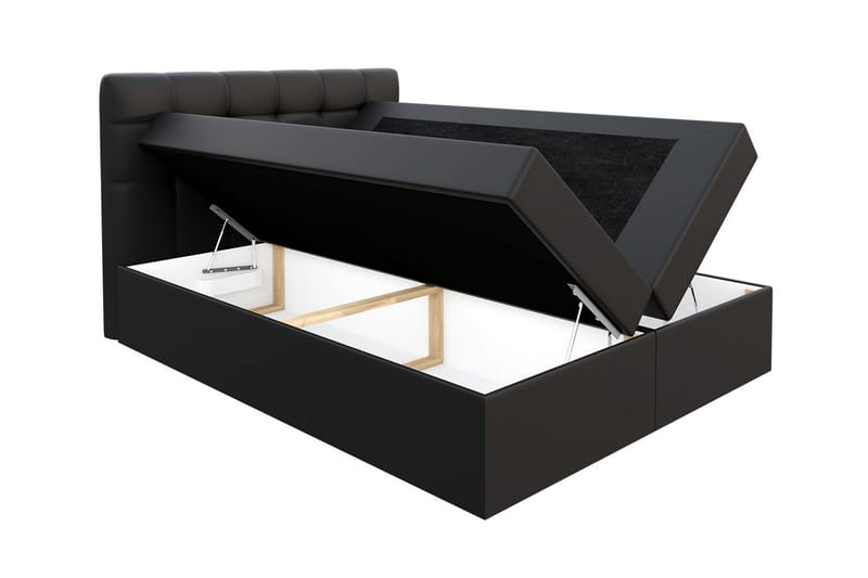 Jenkkisänky Oldereid 200x200 cm - Musta / Harmaa / Valkoinen - Huonekalut - Sänky - Jenkkisängyt