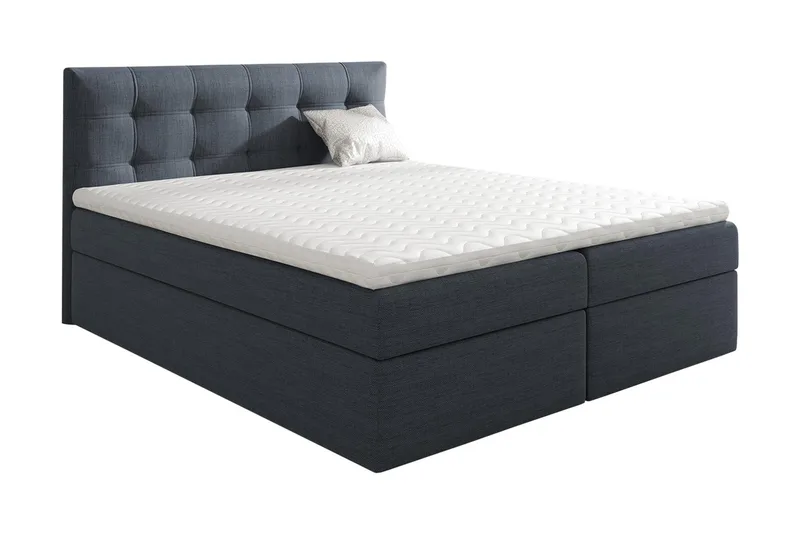 Jenkkisänky Oldereid 200x200 cm, Musta / Harmaa / Valkoinen