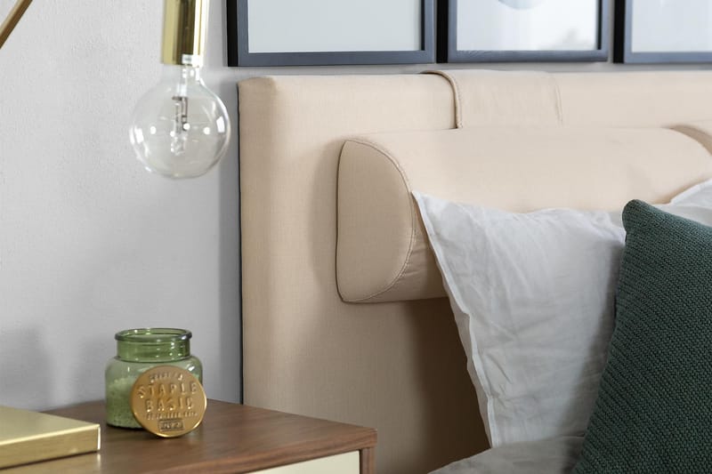 Jenkkisänky Olivia 120x200 Lateksi - Beige - Huonekalut - Sänky - Jenkkisängyt