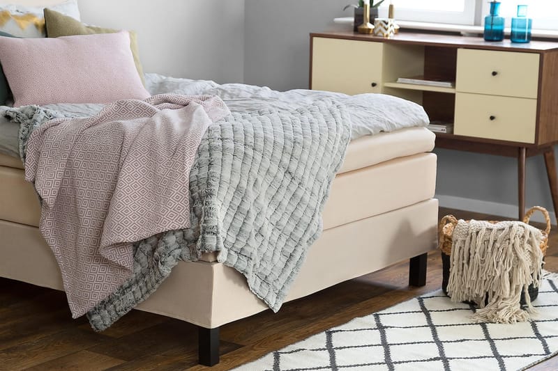 Jenkkisänky Olivia 120x200 Lateksi - Beige - Huonekalut - Sänky - Jenkkisängyt
