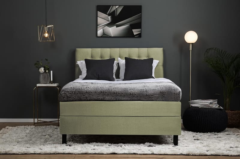 Jenkkisänky Olivia 140x200 Polyeetteri - Vihreä - Huonekalut - Sänky - Jenkkisängyt