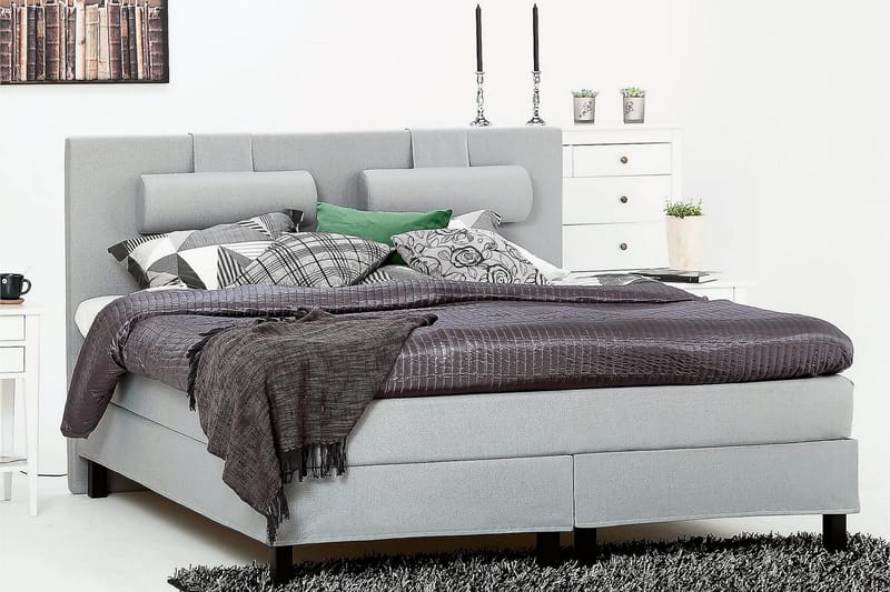 Jenkkisänky Olivia 150x200 Vaahto - Vaaleanharmaa - Huonekalut - Sänky - Jenkkisängyt