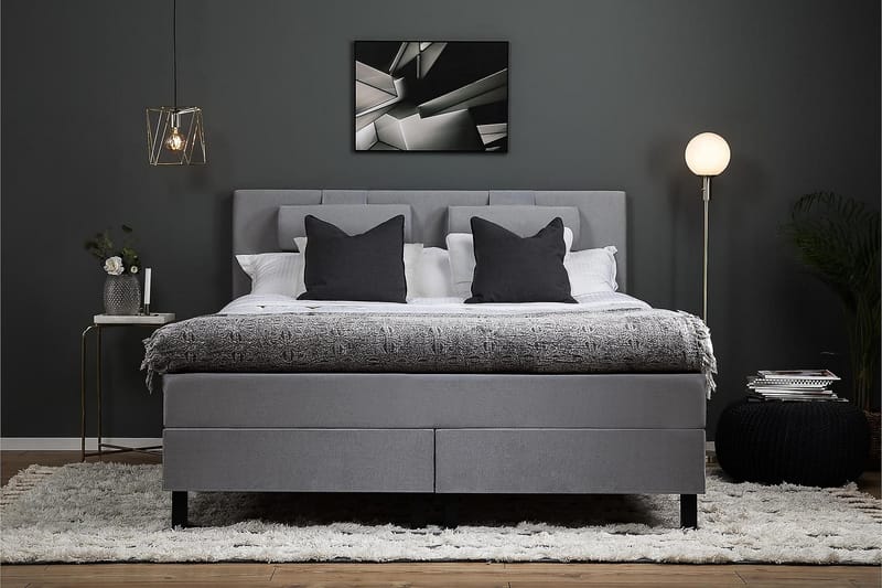 Jenkkisänky Olivia 160x200 Memory - Vaaleanharmaa - Huonekalut - Sänky - Jenkkisängyt