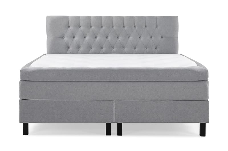Jenkkisänky Olivia 160x200 Polyeetteri - Vaaleanharmaa - Huonekalut - Sänky - Jenkkisängyt