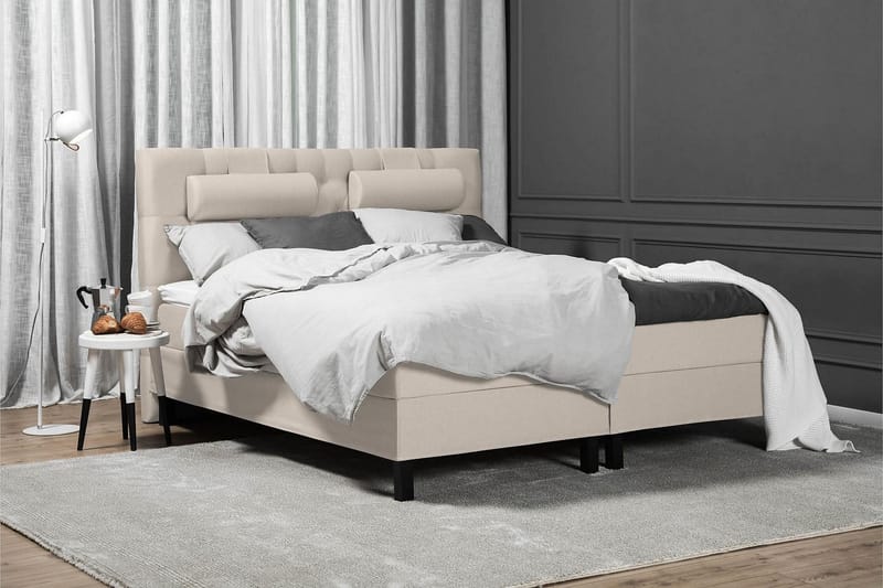 Jenkkisänky Olivia 180x200 Lateksi - Beige - Huonekalut - Sänky - Jenkkisängyt