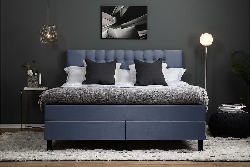 Jenkkisänky Olivia 180x200 Vaahto - Tummansininen - Huonekalut - Sänky - Jenkkisängyt
