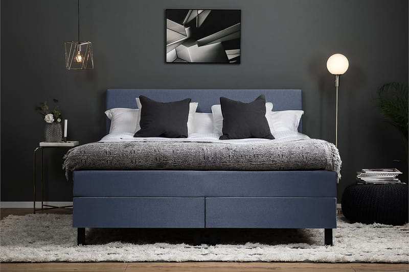 Jenkkisänky Olivia 180x200 Polyeetteri - Tummansininen - Huonekalut - Sänky - Jenkkisängyt