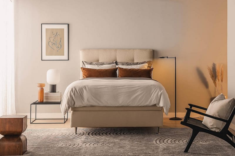 Jenkkisänky Oslo Lyx 120x200 cm Buklee - Beige - Huonekalut - Sänky - Jenkkisängyt