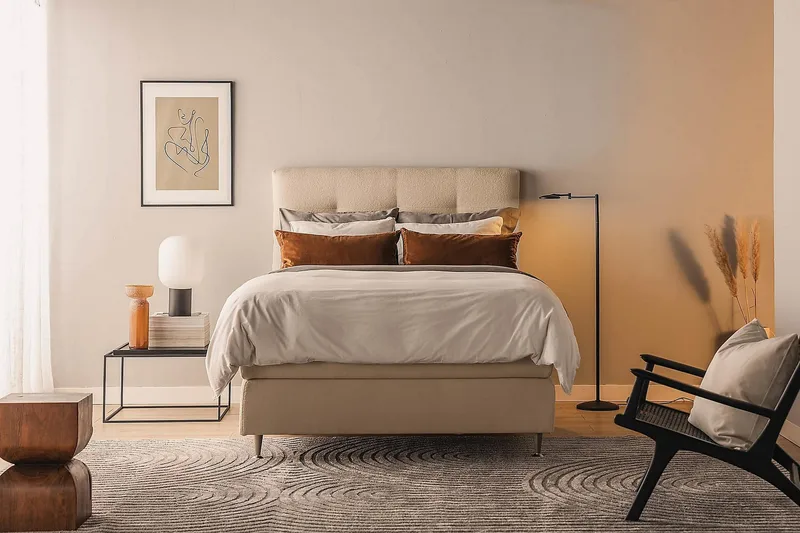 Jenkkisänky Oslo Lyx 140x200 cm Buklee - Beige - Huonekalut - Sänky - Jenkkisängyt