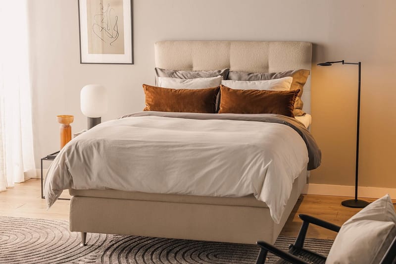 Jenkkisänky Oslo Lyx 140x200 cm Buklee - Beige - Huonekalut - Sänky - Jenkkisängyt