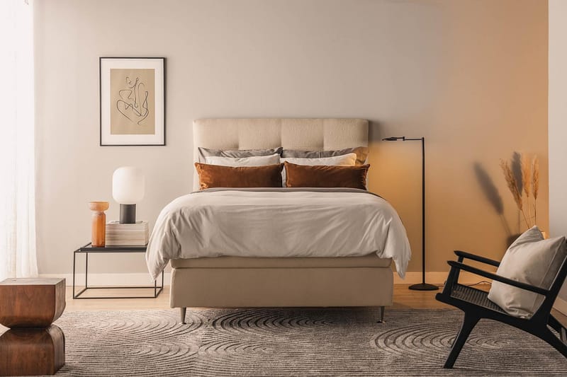 Jenkkisänky Oslo Lyx 140x200 cm Buklee - Beige - Huonekalut - Sänky - Jenkkisängyt
