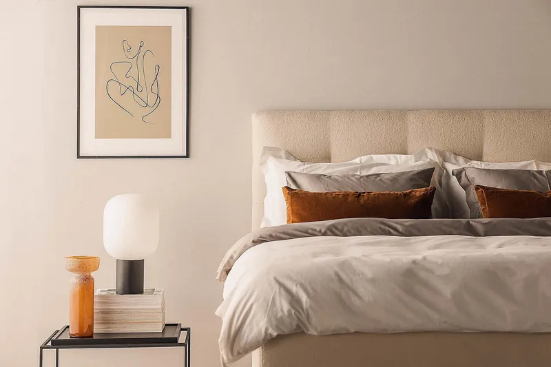 Jenkkisänky Oslo Lyx 160x200 cm Buklee - Beige - Huonekalut - Sänky - Jenkkisängyt