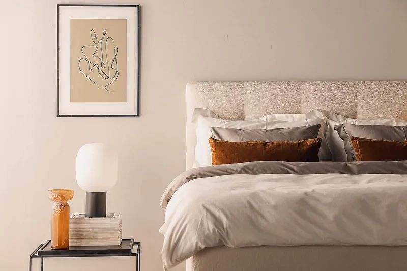 Jenkkisänky Oslo Lyx 180x200 cm Buklee - Vaaleabeige - Huonekalut - Sänky - Jenkkisängyt