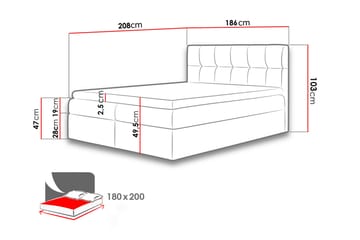 Jenkkisänky Rico 180x208 cm - Huonekalut - Sänky - Jenkkisängyt