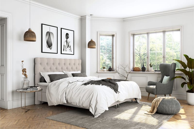 Jenkkisänky Roma Lyx 120x200 - Beige - Huonekalut - Sänky - Jenkkisängyt