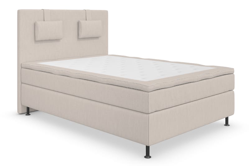 Jenkkisänky Roma Lyx 140x200 - Beige/Hopea jalat - Huonekalut - Sänky - Jenkkisängyt