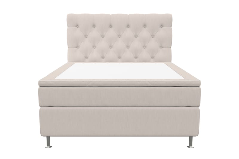 Jenkkisänky Roma Lyx 140x200 - Beige/Hopea jalat - Huonekalut - Sänky - Jenkkisängyt