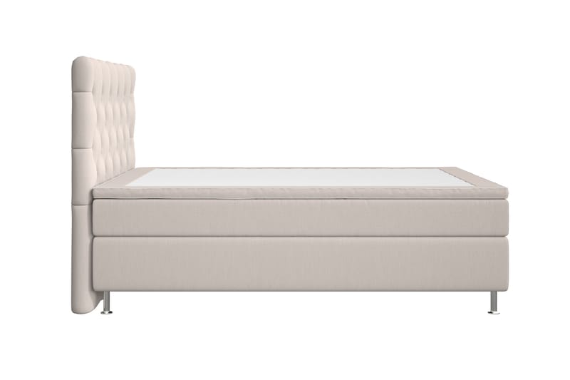 Jenkkisänky Roma Lyx 140x200 - Beige/Hopea jalat - Huonekalut - Sänky - Jenkkisängyt
