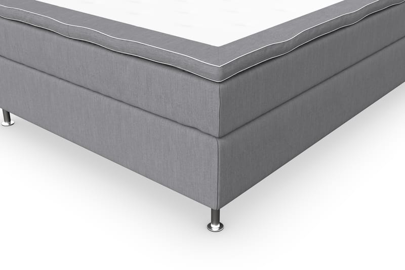 Jenkkisänky Roma Lyx 140x200 - Vaaleanharmaa/Hopea jalat - Huonekalut - Sänky - Jenkkisängyt