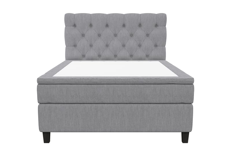 Jenkkisänky Roma Lyx 140x200 - Vaaleanharmaa/Mustat jalat - Huonekalut - Sänky - Jenkkisängyt
