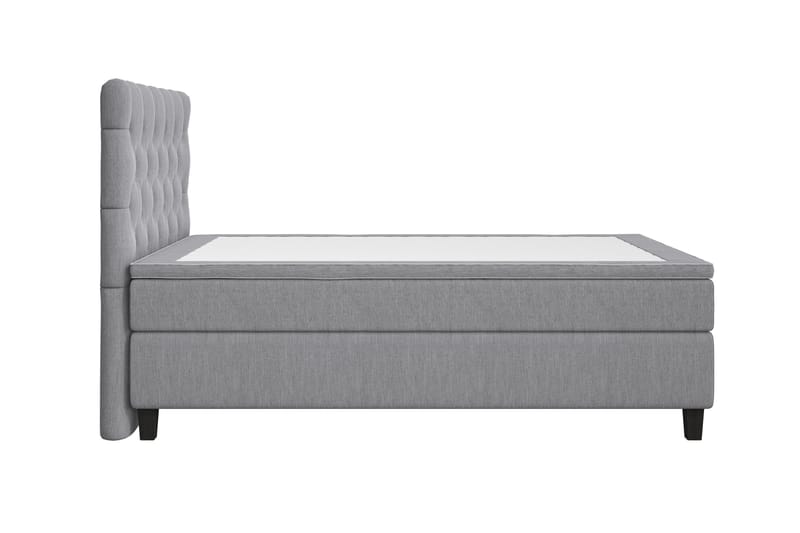 Jenkkisänky Roma Lyx 140x200 - Vaaleanharmaa/Mustat jalat - Huonekalut - Sänky - Jenkkisängyt