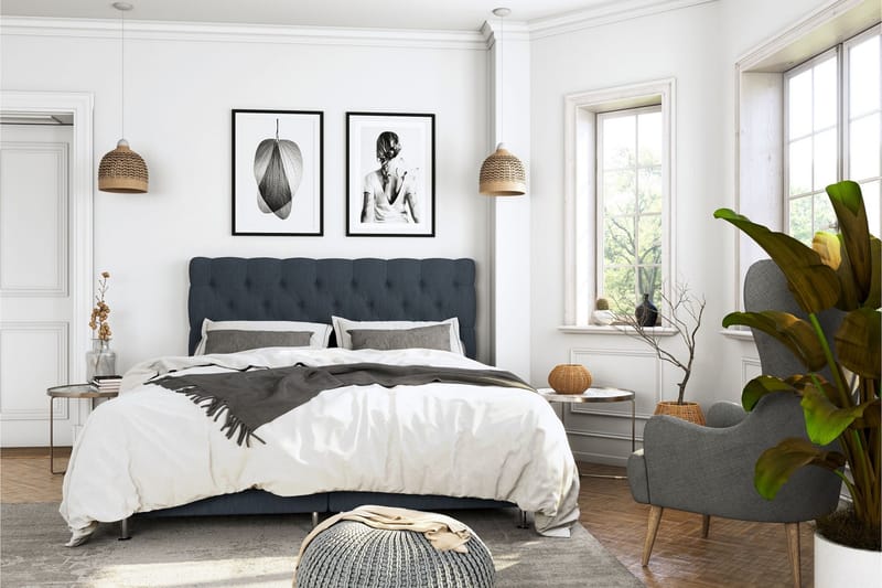 Jenkkisänky Roma Lyx 160x200 - Tummansininen - Huonekalut - Sänky - Jenkkisängyt