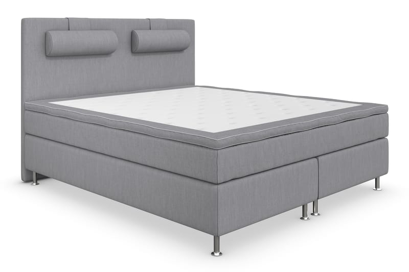Jenkkisänky Roma Lyx 160x200 - Vaaleanharmaa/Hopea jalat - Huonekalut - Sänky - Jenkkisängyt