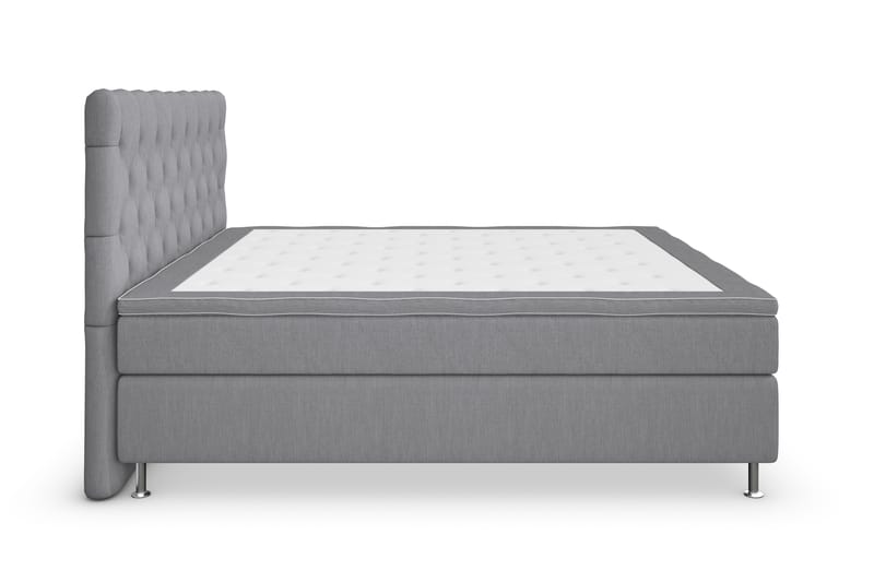 Jenkkisänky Roma Lyx 160x200 - Vaaleanharmaa/Hopea jalat - Huonekalut - Sänky - Jenkkisängyt