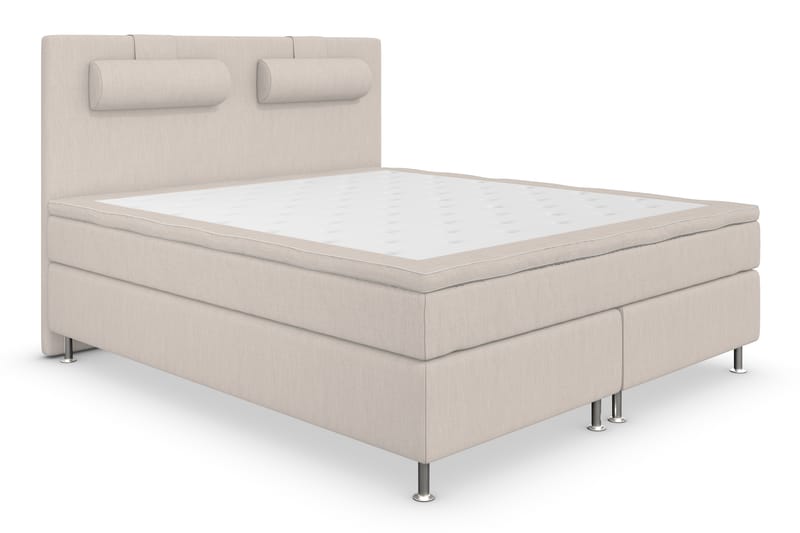 Jenkkisänky Roma Lyx 180x200 - Beige/Hopea jalat - Huonekalut - Sänky - Jenkkisängyt