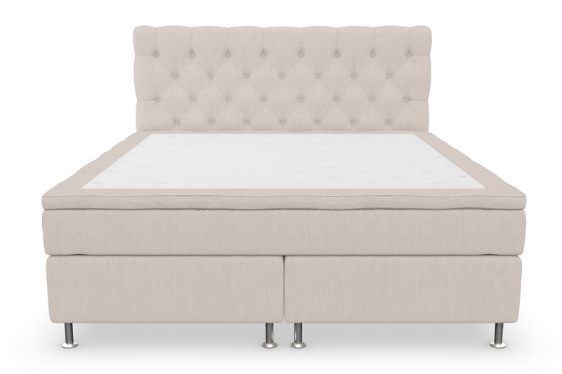 Jenkkisänky Roma Lyx 180x200 - Beige/Hopea jalat - Huonekalut - Sänky - Jenkkisängyt