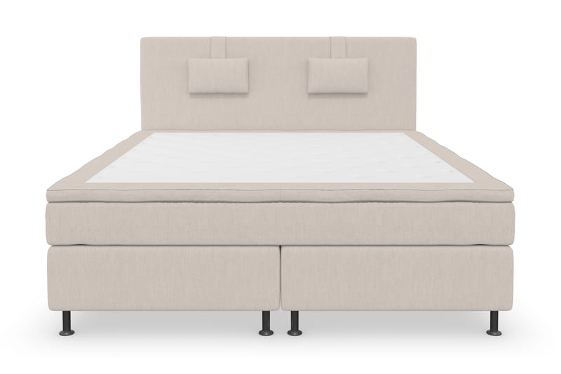 Jenkkisänky Roma Lyx 180x200 - Beige/Hopea jalat - Huonekalut - Sänky - Jenkkisängyt