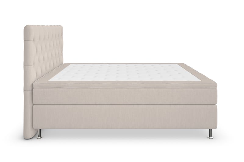 Jenkkisänky Roma Lyx 180x200 - Beige/Hopea jalat - Huonekalut - Sänky - Jenkkisängyt